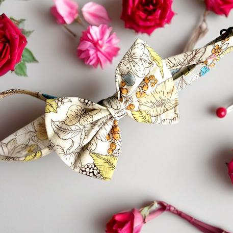 Noeud papillon liberty    – mariage & cérémonie Jaune clair bleu 3 - vertbaudet enfant 