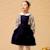 Robe salopette hiver   velours    ecolière Bleu marine 1 - vertbaudet enfant 