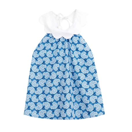 Blouse  liberty    tulipe Bleu roi blanc 3 - vertbaudet enfant 
