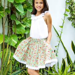 Jupe qui tourne  fleurie  d  cancan  - vertbaudet enfant
