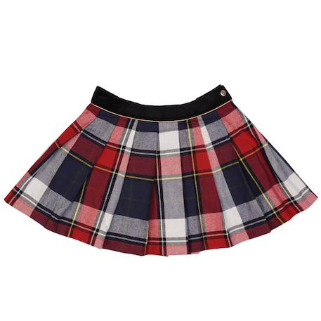 Jupe plissée hiver   carreaux tartan   london Bleu jaune+Bleu marine rouge+Gris anthracite+Rouge 7 - vertbaudet enfant 