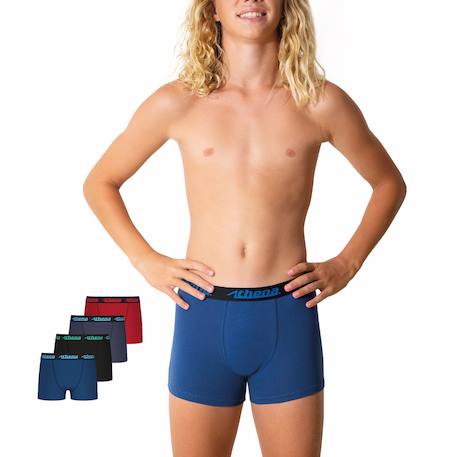 Lot de 4 boxers garçon my petit prix Marine-noir-gris-rouge+Noir 4 - vertbaudet enfant 