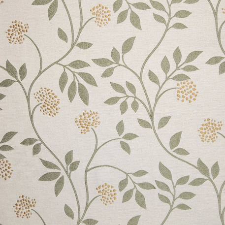 Rideau jacquard polycoton motifs végétaux Beige+Vert 6 - vertbaudet enfant 