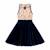 Robe velours   fleuri    hepburn Bleu marine beige fleuri 3 - vertbaudet enfant 