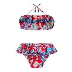 Maillot de bain 2 pièces été fleuri hawaï swan  - vertbaudet enfant