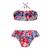 Maillot de bain 2 pièces été fleuri hawaï swan Rouge bleu roi orange 1 - vertbaudet enfant 