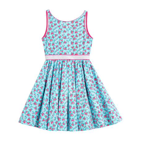 Robe cérémonie fleurie      hepburn Bleu turquoise rose fuchsia 3 - vertbaudet enfant 