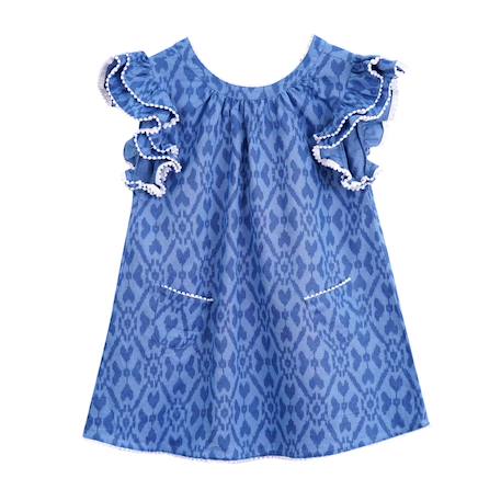 Robe  été  tie and dye ample  butterfly Bleu blanc 3 - vertbaudet enfant 