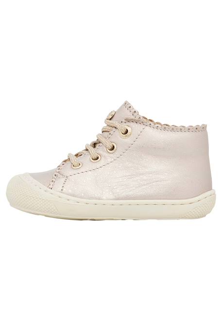 Chaussures premiers pas en cuir lamé cottins Rose poudré- 3 - vertbaudet enfant 