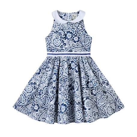 Robe cérémonie  qui tourne    hepburn Bleu marine blanc 3 - vertbaudet enfant 