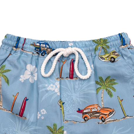 Short de bain    imprimé voitures rétro  swimboy Bleu clair imprimé voitures 3 - vertbaudet enfant 