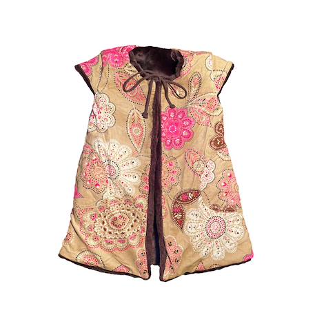 Gilet de berger long   fausse fourrure  réversible velours  capucine Marron rose 3 - vertbaudet enfant 