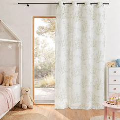 Linge de maison et décoration-Décoration-Voilage impression feuillage poétique