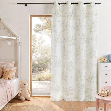Voilage impression feuillage poétique Beige+Green 3 - vertbaudet enfant 