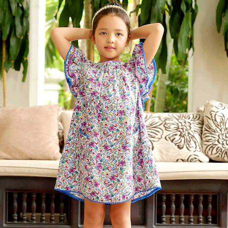 Robe  été   ample  butterfly Bleu marine+Jaune bleu+Rose bleu pastel+Violette bleu 19 - vertbaudet enfant 