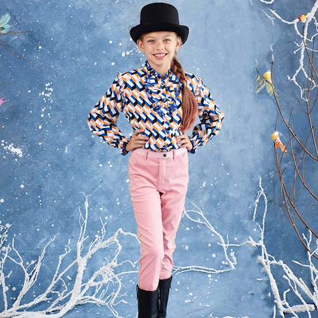 Fille-Pantalon-Pantalon stretch velours     jump