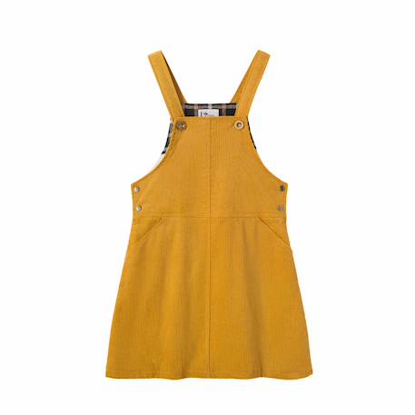 Robe salopette  velours   lola Jaune 3 - vertbaudet enfant 