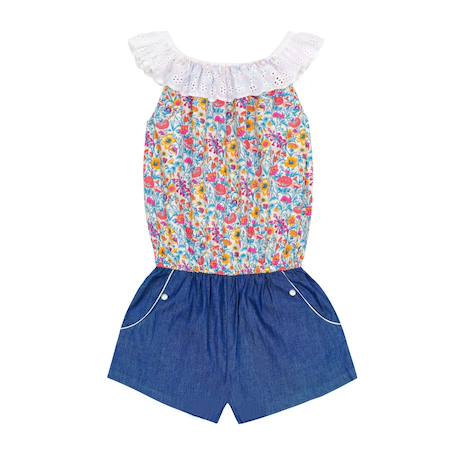 Combi-short  fleuri liberty fleuri   lolita Bleu fleuri 3 - vertbaudet enfant 