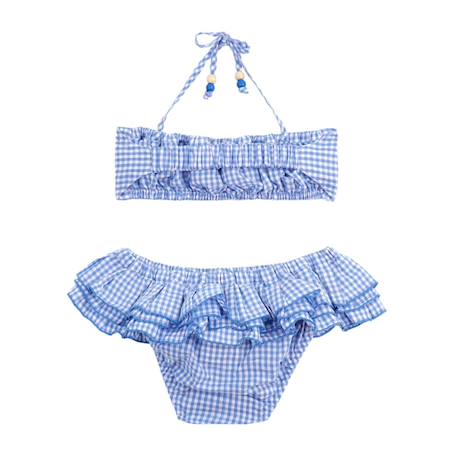 Maillot de bain  2 pièces vichy   swan Bleu ciel blanc 3 - vertbaudet enfant 