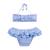 Maillot de bain  2 pièces vichy   swan Bleu ciel blanc 3 - vertbaudet enfant 