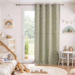 Linge de maison et décoration-Décoration-Rideau 100% coton vichy lourmarin