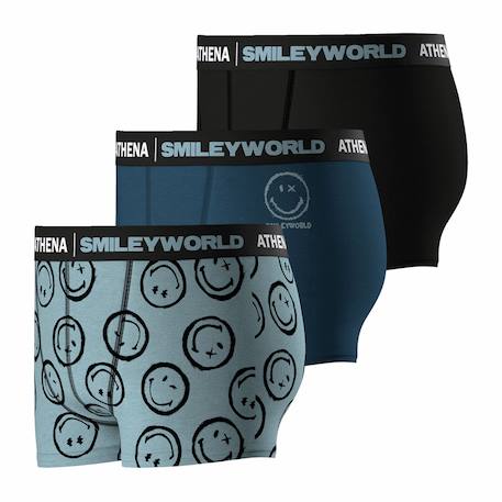 Lot de 3 boxers smileyworld® i Marine-print smiley+Noir-print smiley 2 - vertbaudet enfant 
