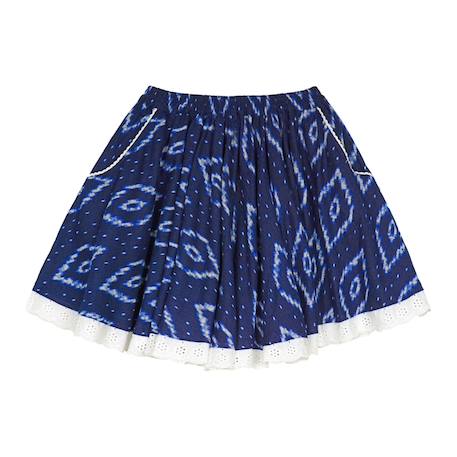 Jupe qui tourne     tie-and-dye  cancan Bleu marine blanc 3 - vertbaudet enfant 