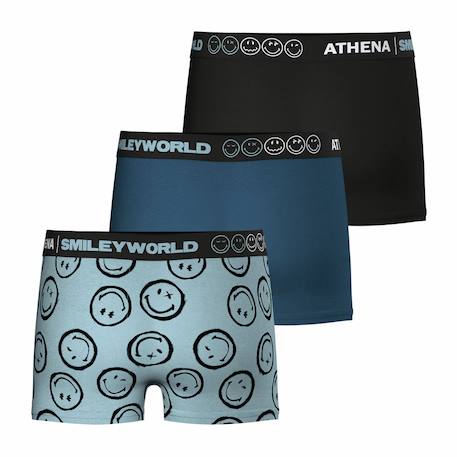 Lot de 3 boxers smileyworld® i Marine-print smiley+Noir-print smiley 3 - vertbaudet enfant 