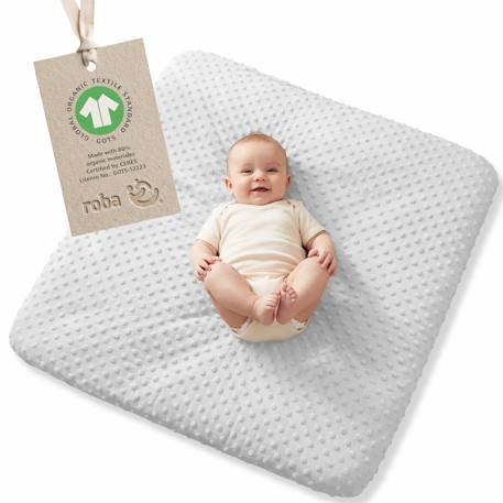 Housse de matelas à langer extensible en coton bio lil planet Bleu clair+Gris argenté+Vert givré 7 - vertbaudet enfant 