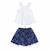 Set cadeau   blouse blanche & jupe tie and dye bleu Blanc bleu marine 1 - vertbaudet enfant 