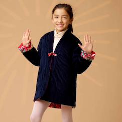 Veste chinoise    réversible fleurie   kim  - vertbaudet enfant