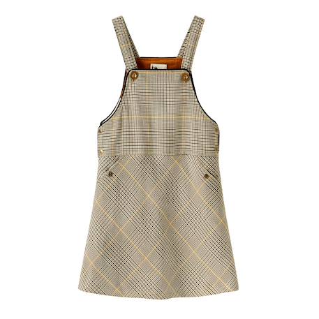 Robe salopette  hiver à carreaux tartan   lola Marron vert foncé 3 - vertbaudet enfant 