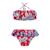 Maillot de bain 2 pièces été fleuri hawaï swan Rouge bleu roi orange 3 - vertbaudet enfant 