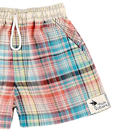 Short de bain   à carreaux  swimboy Vert beige 3 - vertbaudet enfant 