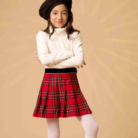 Jupe plissée hiver   carreaux tartan   london Bleu jaune+Bleu marine rouge+Gris anthracite+Rouge 14 - vertbaudet enfant 