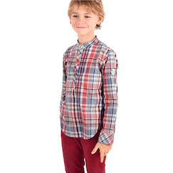 Chemise col mao   carreaux   liverpool  - vertbaudet enfant