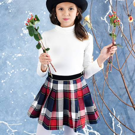 Fille-Jupe plissée hiver   carreaux tartan   london