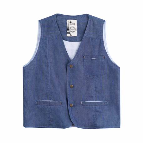 Gilet de costume     st germain Bleu foncé 3 - vertbaudet enfant 