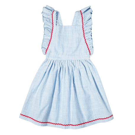 Robe de cérémonie  rayures   à volants  lili Bleu ciel 3 - vertbaudet enfant 