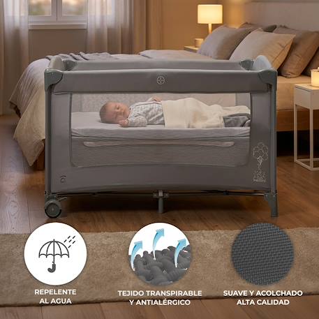 Lit de voyage cododo together Gris 3 - vertbaudet enfant 