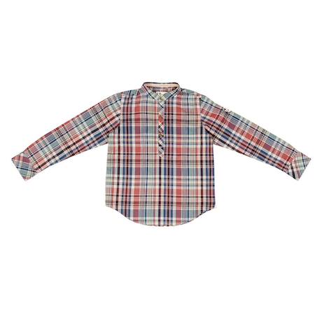 Chemise col mao   carreaux   liverpool Vieux rose 3 - vertbaudet enfant 