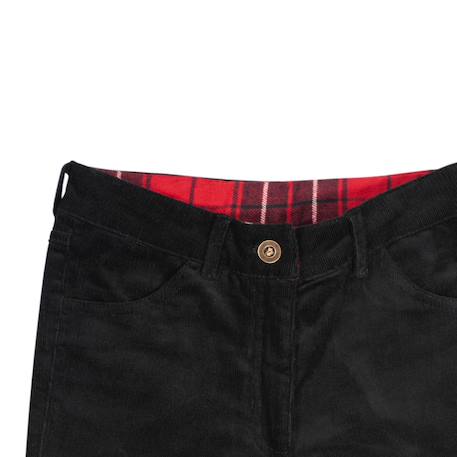Pantalon velours  slim    morgan Noir rouge 3 - vertbaudet enfant 