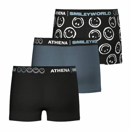 Lot de 3 boxers smileyworld® i Marine-print smiley+Noir-print smiley 7 - vertbaudet enfant 