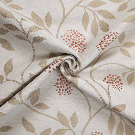 Rideau jacquard polycoton motifs végétaux Beige+Vert 2 - vertbaudet enfant 