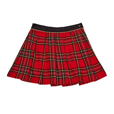 Ensemble jupe plissée tartan  + t-shirt   london Rouge blanc 3 - vertbaudet enfant 