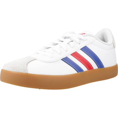 Baskets garçon en cuir à lacets court Blanc white 4 - vertbaudet enfant 