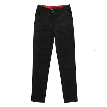 Pantalon velours  slim    morgan Noir rouge 1 - vertbaudet enfant 