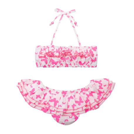 Maillot de bain    imprimé papillon  swan Rose fuchsia blanc 1 - vertbaudet enfant 