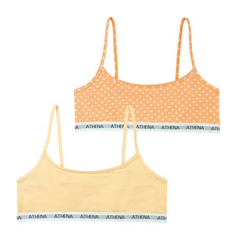 Lot de 2 brassières My petit prix Jean-fleurs+Orange-pois 8 - vertbaudet enfant 