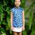 Blouse  chinoise  imprimé poissons koi  annam Bleu rouge 1 - vertbaudet enfant 